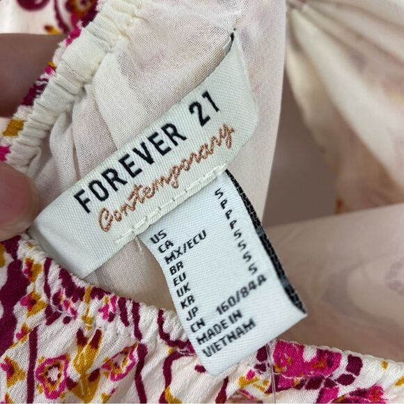 Forever 21 Women’s Strapless Geometric Paisley Print Maxi Dress size S - Picture 4 of 4